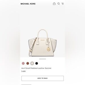 Michael Kors Avril Small Pebbled Leather Crossbody Satchel